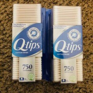 2 - Q-tips Cotton Swabs - 750 Count